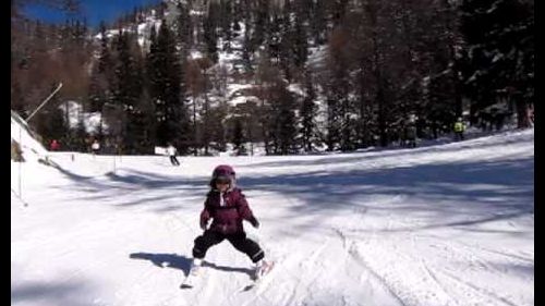 My 4-year old daughter is skiing in Courmayeur, Italy