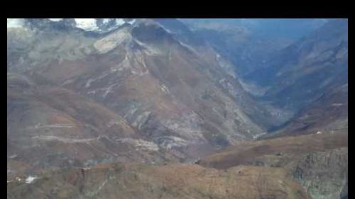 Cervinia skiing from plain maison in the mist