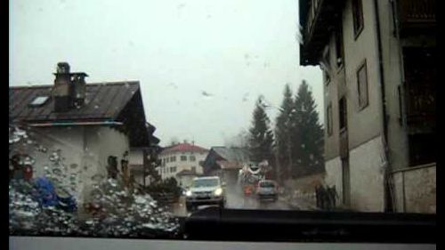Chegando em Cortina D'Ampezzo... muita neve...
