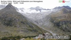 Webcam Marktgemeinde Mayrhofen: Berliner Hütte - Blick nach Südwesten zum Waxeggkees