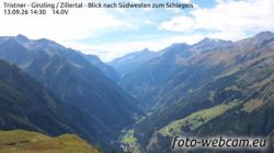 Webcam Gemeinde Tux: Tristner - Ginzling - Zillertal - Blick nach Südwesten zum Schlegeis