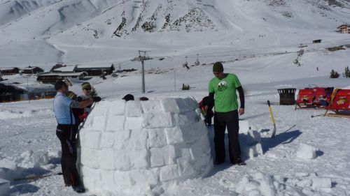 ubernachten iglu dorf Kuhtai - Preparazione iglu