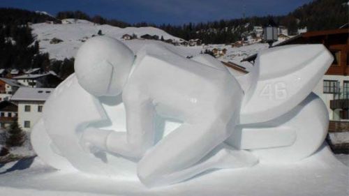 Valentino Rossi, Scultura di Neve a Selva di Val Gardena 2009