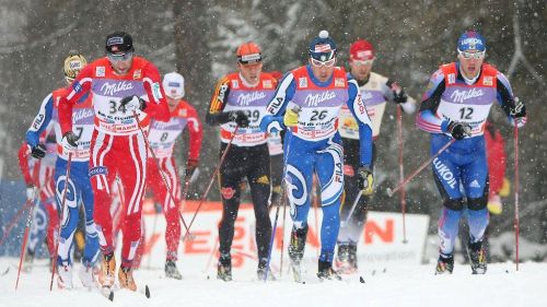 Il gruppo di testa - Tour de Ski 2008