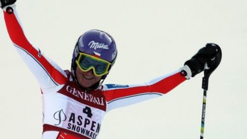 Federica Brignone e Werner Heel sul podio