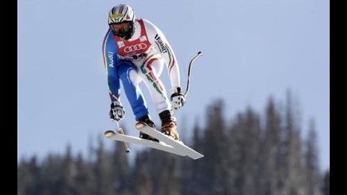 Federica Brignone e Werner Heel sul podio