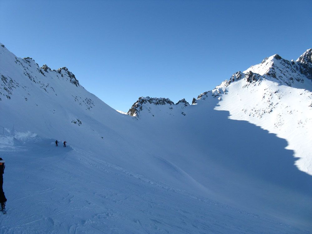 parete di neve sul Presena