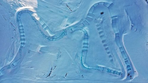 Pista di Ski Cross sul ghiacciaio di Saas Fee