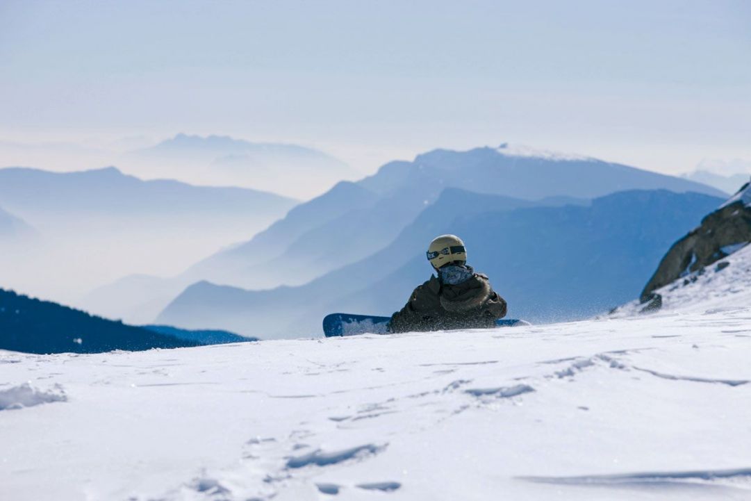 Snowboard sul ghiacciaio