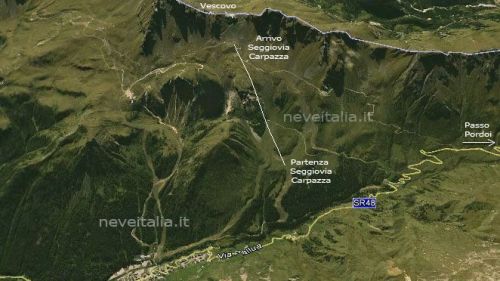 layout posizione nuova seggiovia carpazza