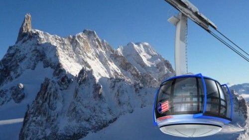 Cabina sferica della nuova funivia monte bianco 