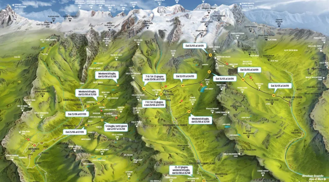 Dal 31 Maggio inizia l'estate del Monterosa Ski, passeggiate, feste in quota, mountain bike e panorami unici.