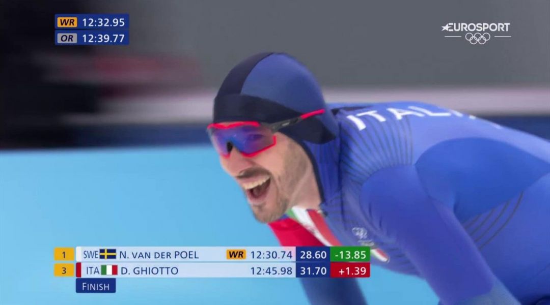 Rivivi la medaglia di bronzo di Davide Ghiotto nei 10000 m pattinaggio