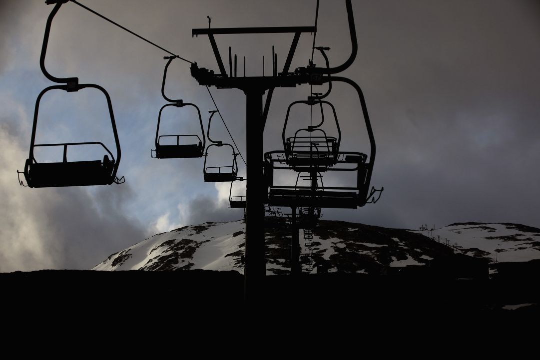 chair lift at Glen Coe Mountain resort on January 18, 2012 in Scotland