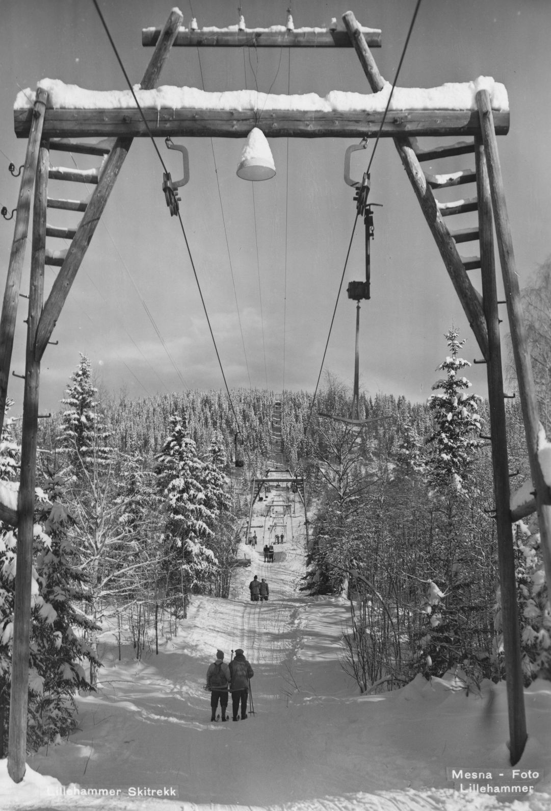 A ski lift in Lillehammer, southern Norway.