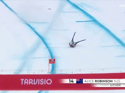 Video Volo spaventoso di Robinson: sta bene, ma Goggia e Aicher si preoccupano