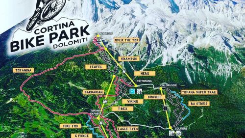 Mappa cortina bike park dolomiti