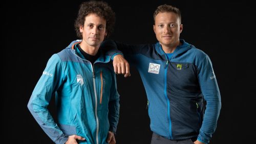Federico Secchi e Marco Majori al K2 per la 1° discesa italiana con gli sci.
