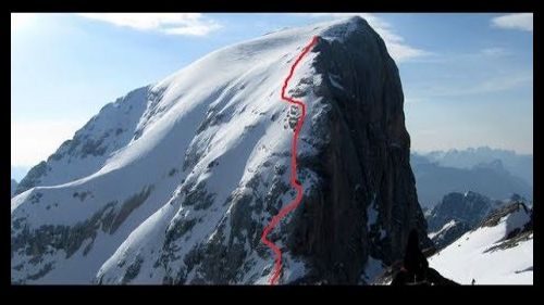 Marmolada Punta Penia Cresta Ovest - discesa con gli sci