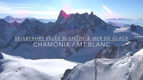 Discesa dall'Aiguille du Midi, la Valle Blanche Mt Blanc verso Chamonix