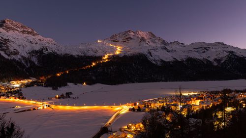 Corvatsch Snow Night