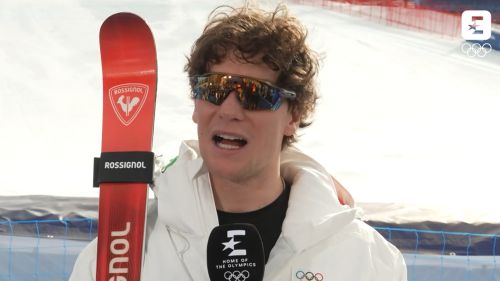 Giovanni franzoni dopo l'argento in discesa: 