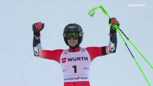 Camille rast è in formissima! prima vittoria in carriera in gigante, rivivi la sua seconda manche a kranjska gora