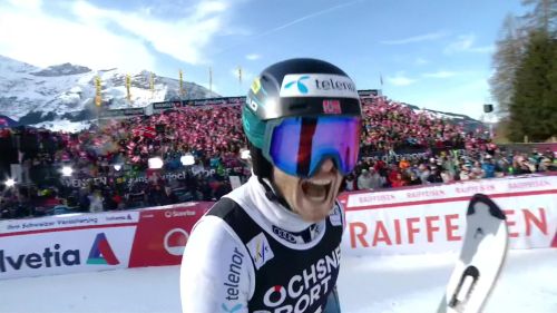 McGrath respinge l'assalto di Braathen e vince in slalom di Wengen, rivivi la sua gara