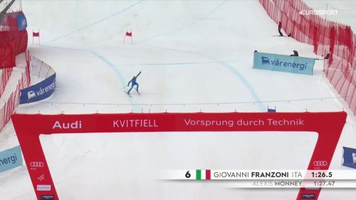 Franzoni, finale col brivido: rischia l'inforcata all'ultima porta in superg e alla fine arriva 5°. rivedilo