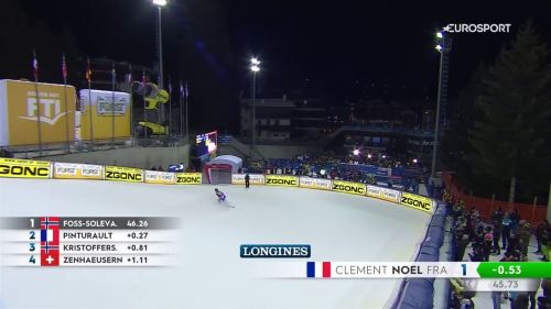Clément noel vola sulla 3tre, è in testa dopo la prima manche - madonna di campiglio - sci alpino