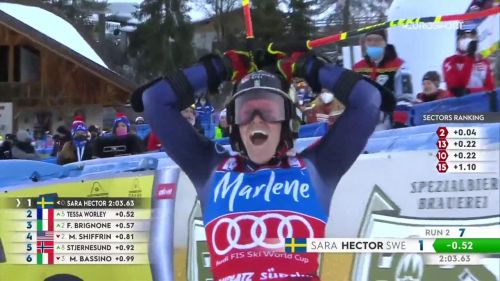 Sara hector domina ancora in gigante a plan de corones: rivivi la sua vittoria in rimonta su vlhova