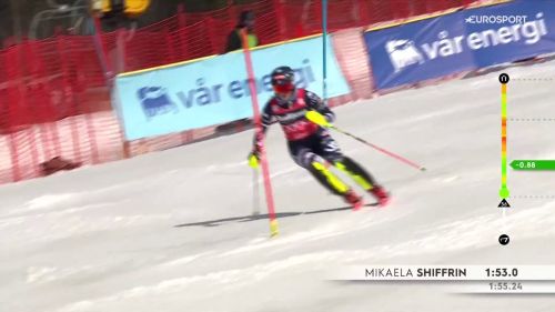 Mikaela Shiffrin imbattibile in slalom. Il video della 2&deg; manche del 9&deg; sigillo tra i pali stretti