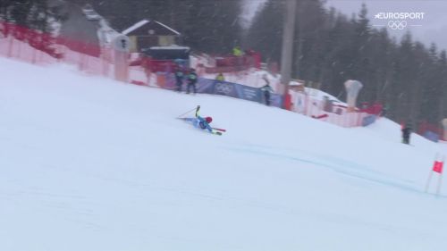 Vinatzer va all-in e cade nella seconda manche del gigante di bormio