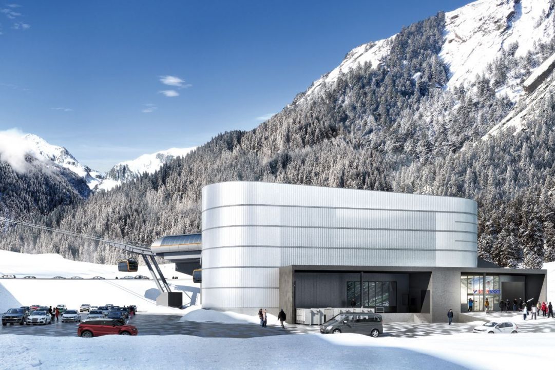 rendering stazione a valle stubai glacier