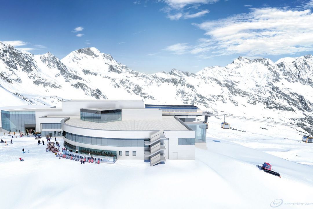 rendering mountain station stubai glacier