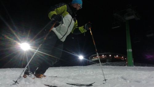 sciare in notturna alle funivie Lagorai