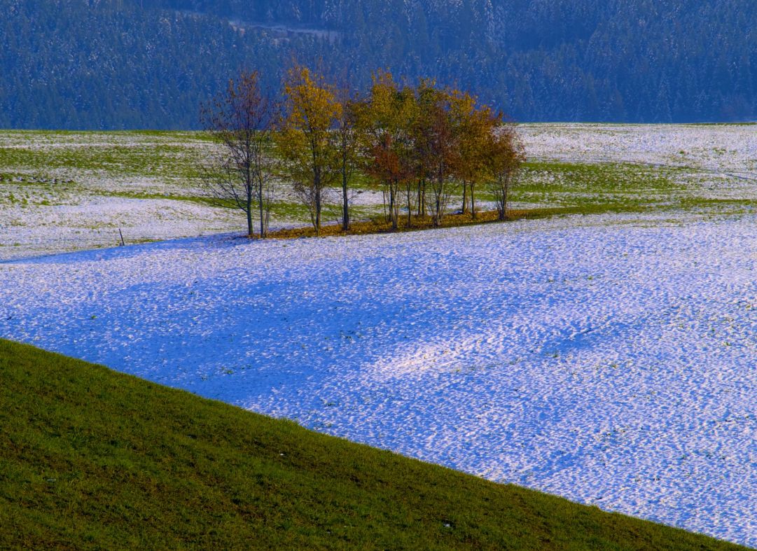 prima neve autunnale sull'altipiano