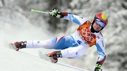 Hirscher nella seconda manche del gigante di Sochi 2014