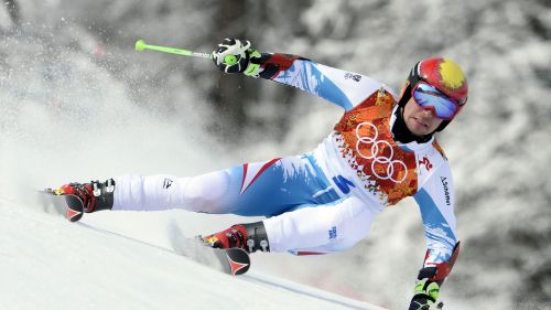 Hirscher nella seconda manche del gigante di Sochi 2014