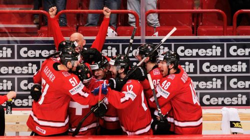 Tissot  Swiss national team dopo la vittoria 3-0 contro Team USA