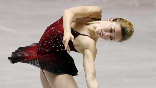 Ashley Wagner of The United States performs during the Ladies short program of the ISU World Team Trophy in Figure Skating in Tokyo, Thursday, April 11, 2013. (AP Photo/Koji Sasahara)