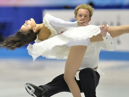 Madison Chock (left) and Evan Bates of the USA perform in free dance at the World Team Trophy figure skating competition in Tokyo on Friday.(Photo: Kazuhiro Nogi, AFP/Getty Images)