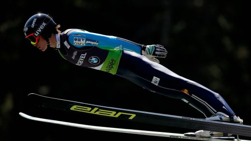 Quattro discesisti azzurri in allenamento allo Stelvio