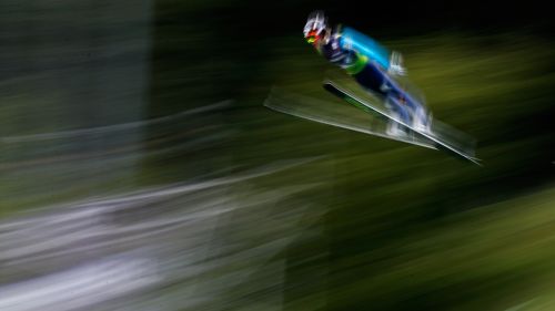 Quattro discesisti azzurri in allenamento allo Stelvio