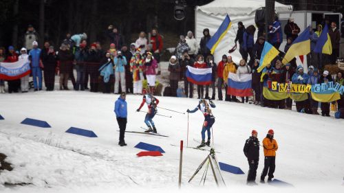 Quattro discesisti azzurri in allenamento allo Stelvio