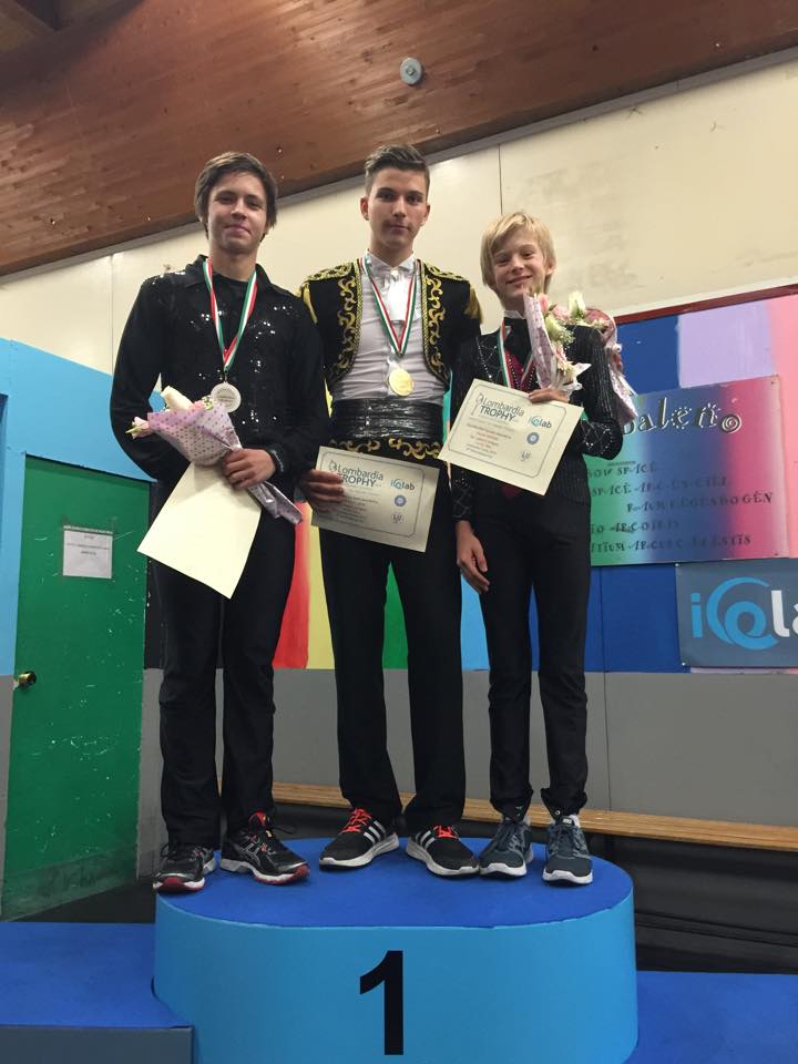 Il tredicenne Daniel Grassl sul podio del Lombardia Trophy Junior