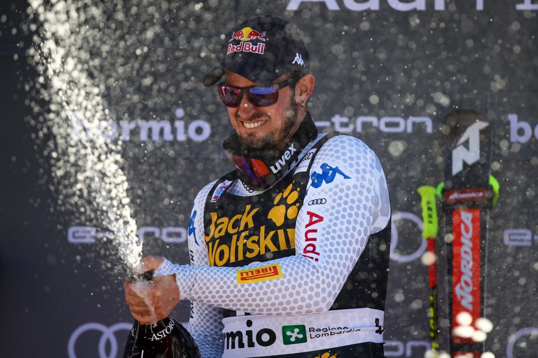 BORMIO, ITALY - DECEMBER 29: Dominik Paris of Italy takes 1st place during the Audi FIS Alpine Ski World Cup Men's Super G on December 29, 2018 in Bormio Italy. (Photo by Francis Bompard/Agence Zoom/Getty Images)