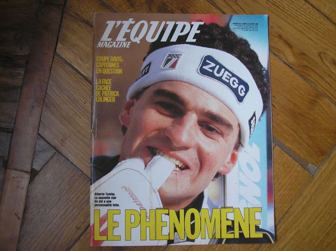 La fama di Alberto Tomba era talmente tanta che persino il noto quotidiano francese L'Equipe gli dedicò una copertina