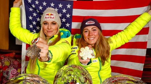 Lindsey Vonn e Mikaela Shiffrin si preparano ai mondiali di Sankt Moritz in Italia