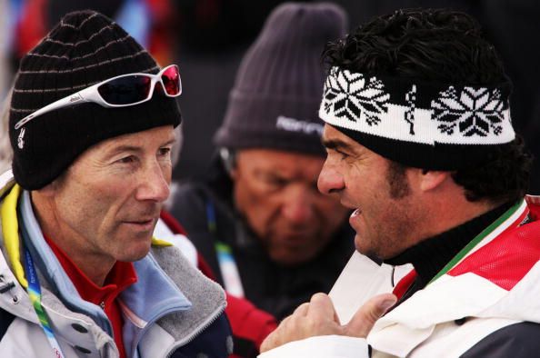 Tomba ha sempre sostenuto che il più grande sciatore di tutti i tempi non era lui ma lo svedese Ingemar Stenmark. I due nella foto si sono affrontati in pista poche volte e in una sola occasione son saliti entrambi sul podio nello slalom del Sestriere del 1987. In quella gara Alberto salì sul gradino più alto del podio e fu uno dei momenti più belli della sua carriera